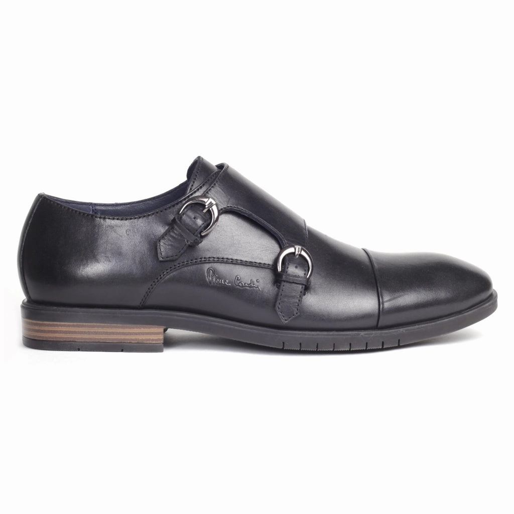 Glitter Brogues Shoes Double Strap Black Monk