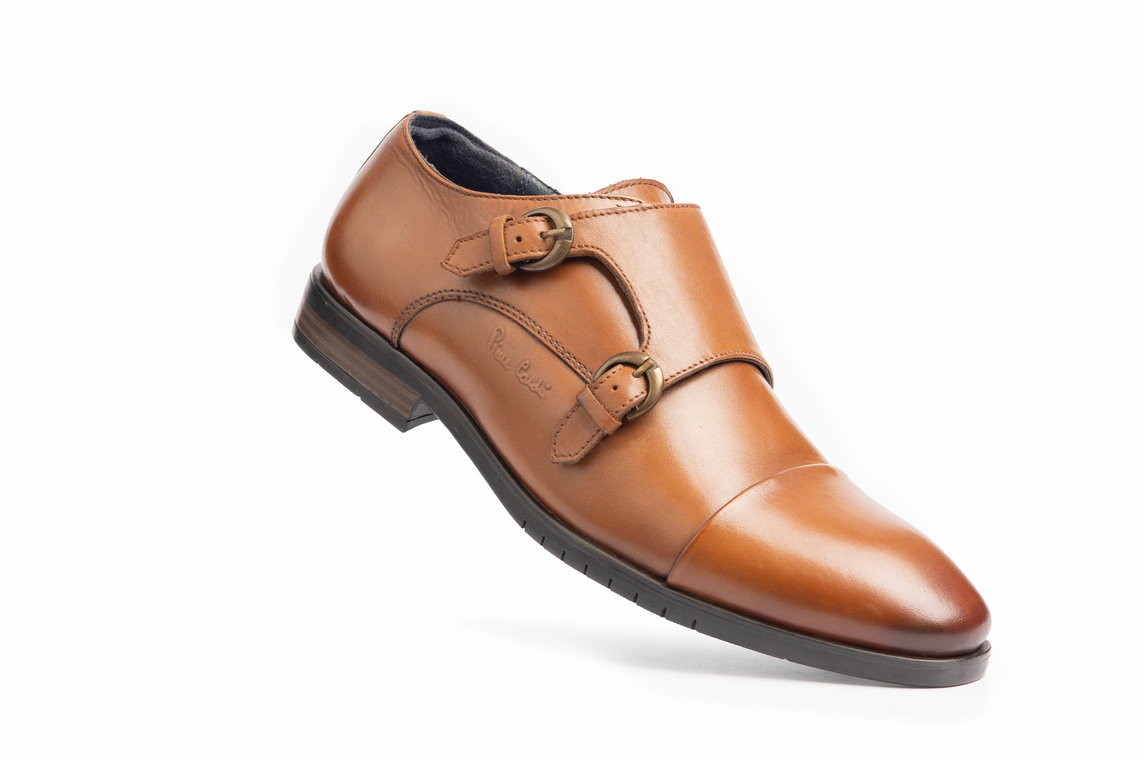 Tommy Hilfiger Brogue Shoes Double Strap Cognac Monk