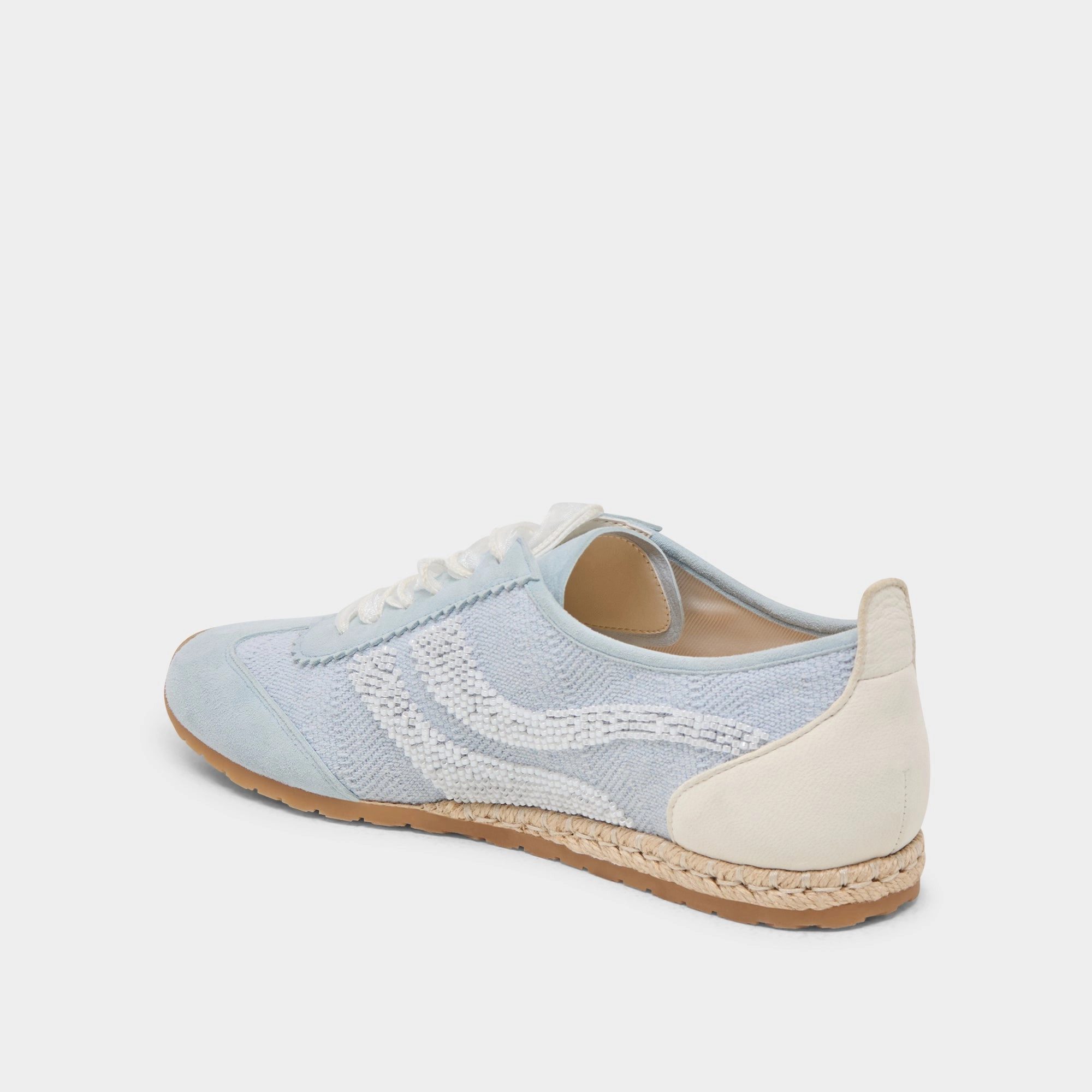 Orange Tennis Shoes DREAM BEAD SNEAKERS BLUE MULTI BURLAP