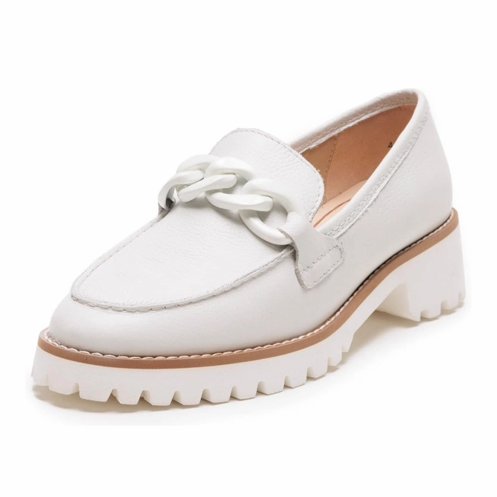 Ara Kiana Cream Leather Chain Loafer (Women's) Best Suede Loafers