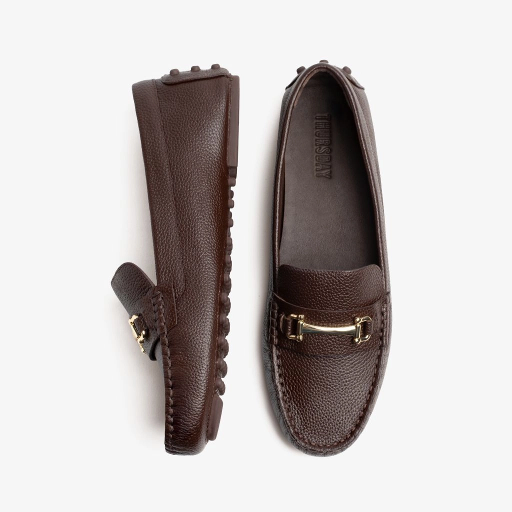 Driving Loafer | Brown & Gold Tuxedo And Loafers