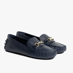 Driving Loafer | Navy & Gold Drivers And Loafers