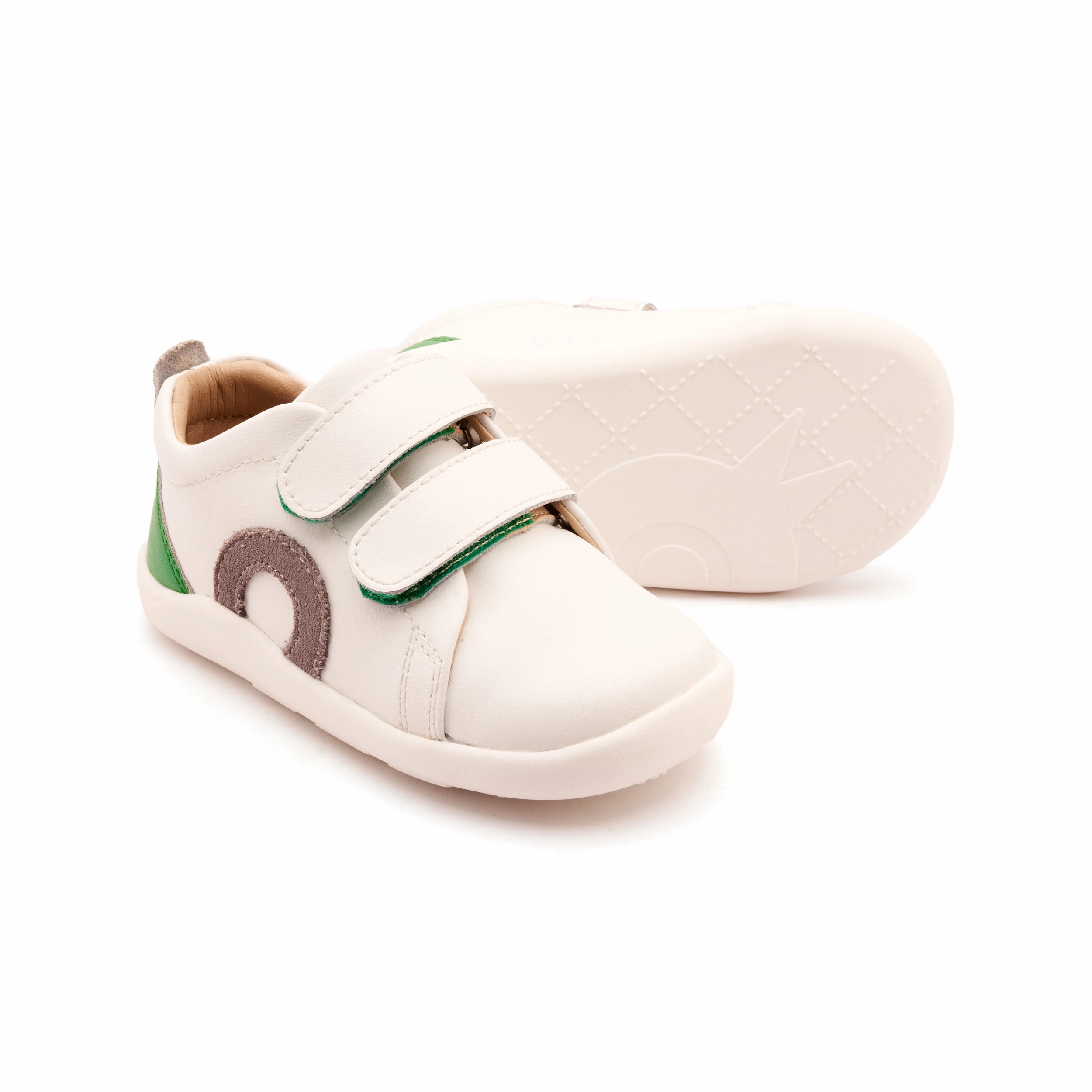 Raiders Snow Boots Old Soles Boy's Little O - Tot Casual Shoes - Snow / Light Grey Suede / Neon Green