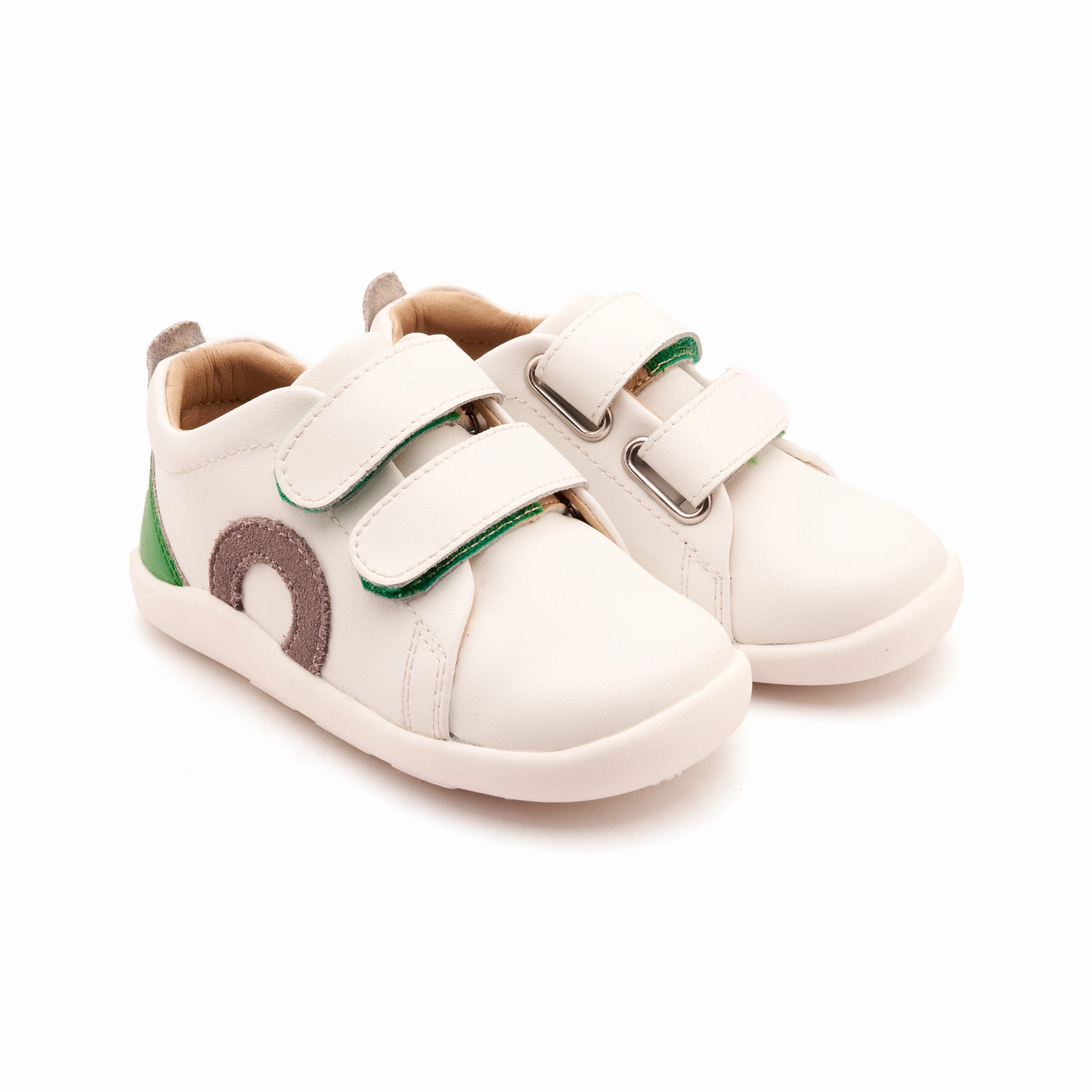 Old Soles Boy's Little O - Tot Casual Shoes - Snow / Light Grey Suede / Neon Green Comfort Snow Boots