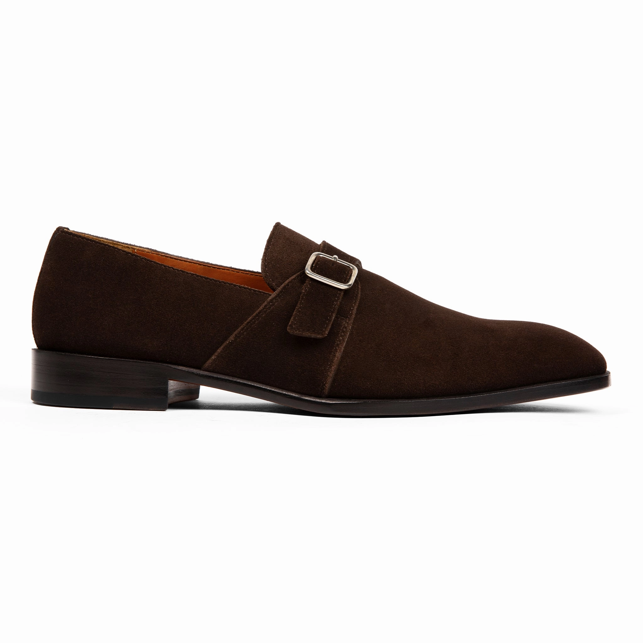 Dunhill Single Monk // Tobacco Velvet Brown Suede Brogues With Dresses