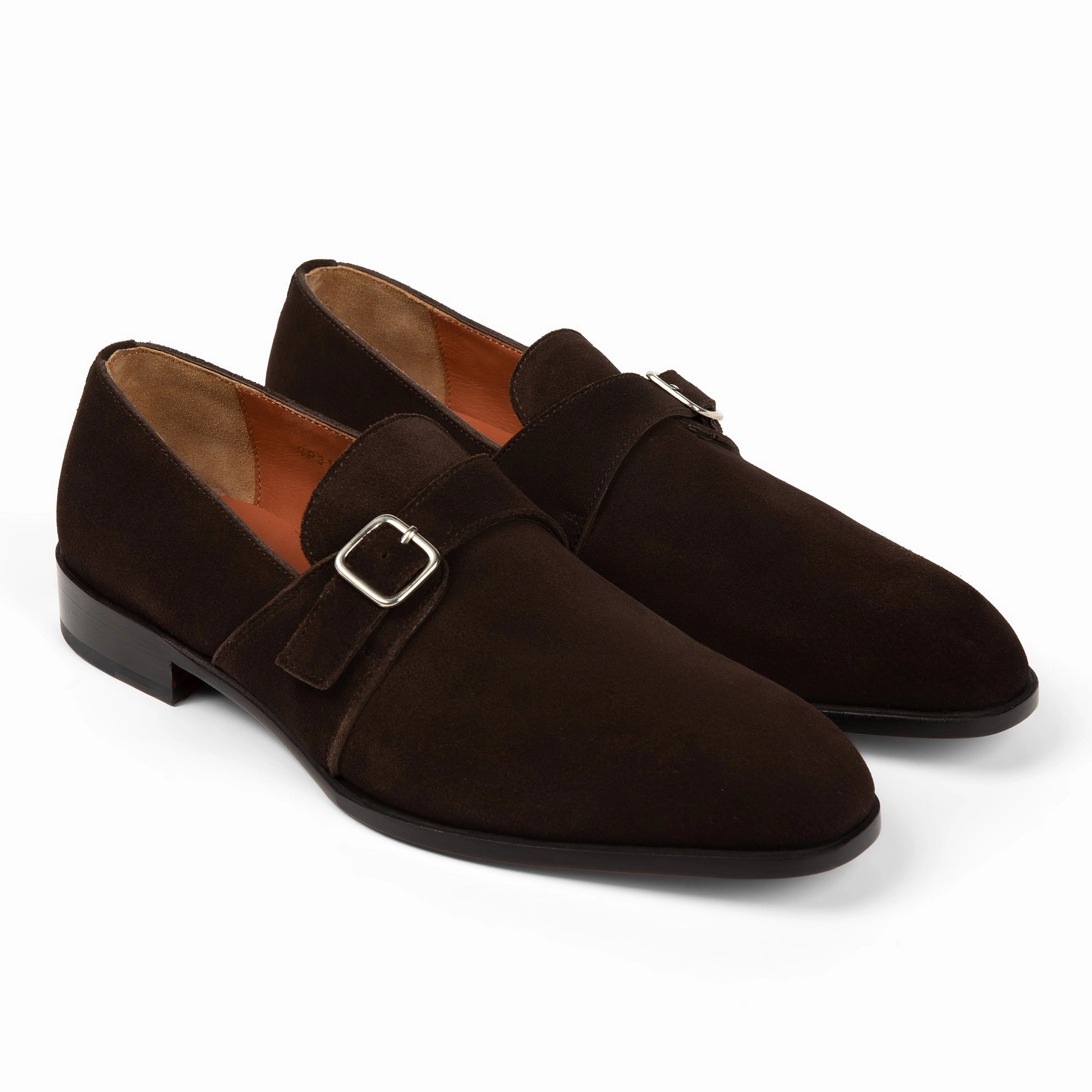 Dunhill Single Monk // Tobacco Velvet Brown Suede Chaussures Brogues