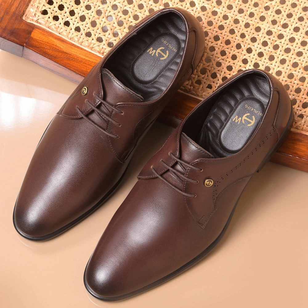 Print Lace Up Shoes Healers Brown Formal Lacing Derby Shoes For Men SCL-12 By Liberty