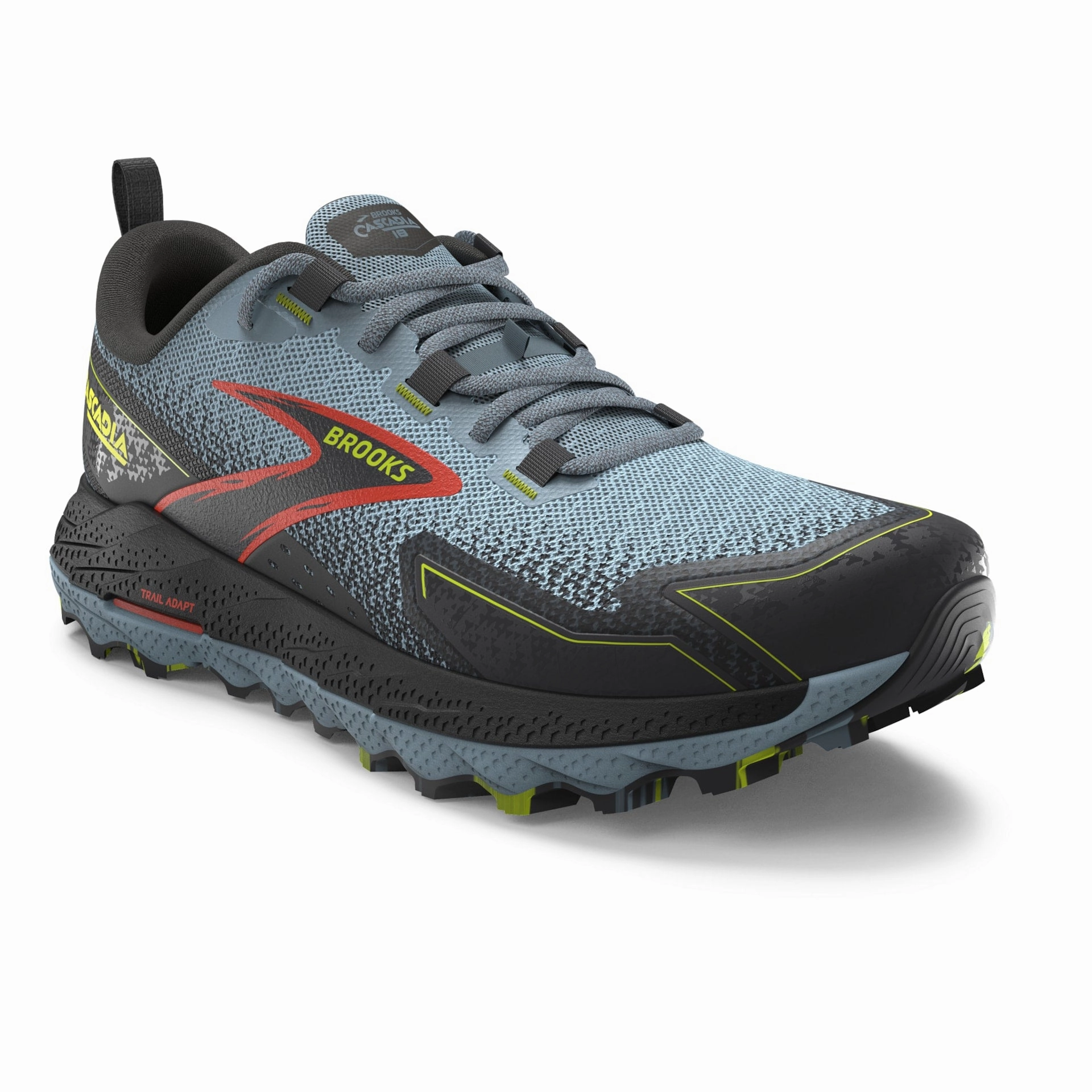 Brooks Mens Cascadia 18- Citadel/Ebony/Lime (1104261D004) Best Running Shoes For Trail Running