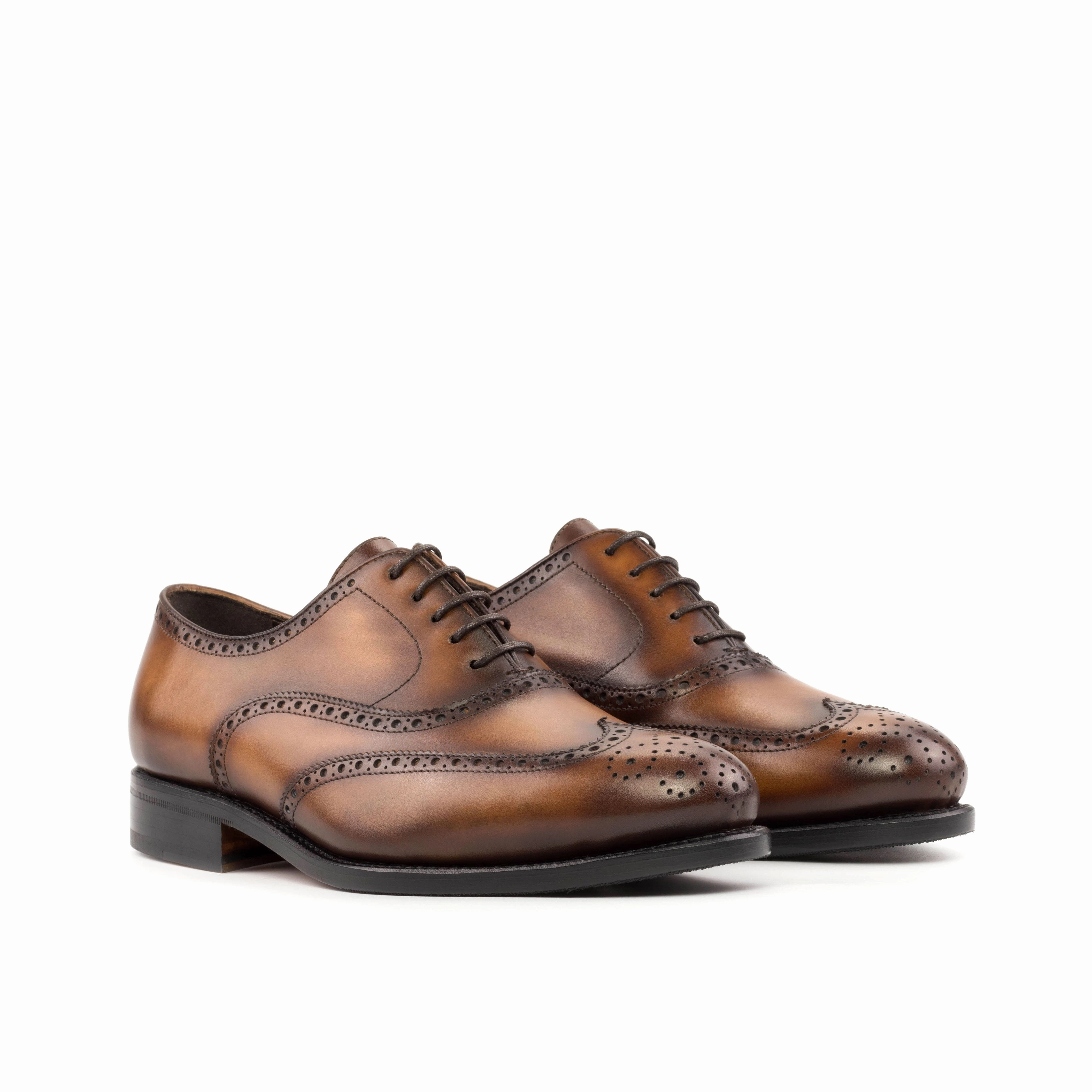 Burnished Medium Brown Calf Leather Brogue Shoes Loafers Vs Brogues