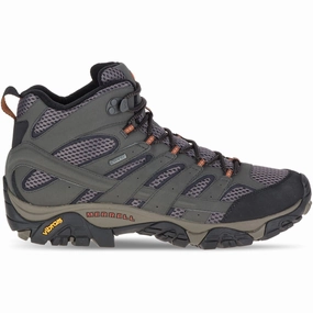 Grippy Hiking Shoes Merrell Moab 2 Mid GORE-TEX Mens Walking Boots - Grey