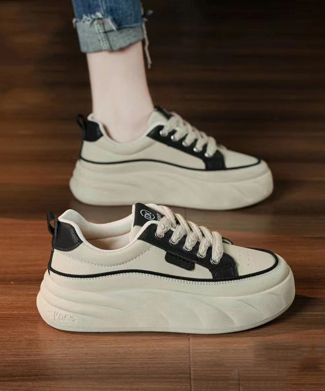 Beautiful Cross Strap Splicing Platform Flat Shoes Black Faux Leather AG1004 Rainbow Mary Jane Shoes