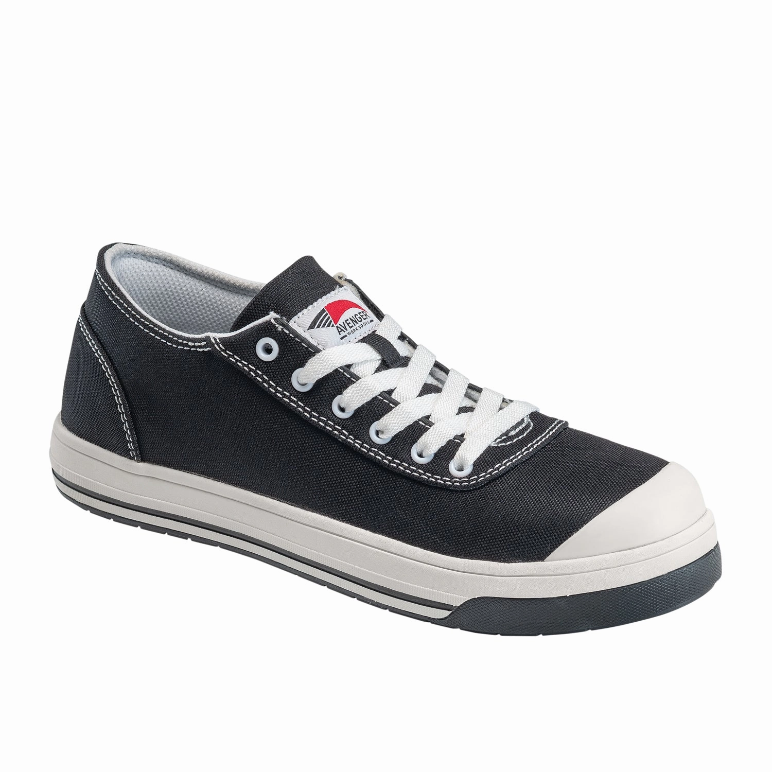 Avenger Womens Blade 6 Eye Black Canvas Work Shoes Hylane Casual Shoes