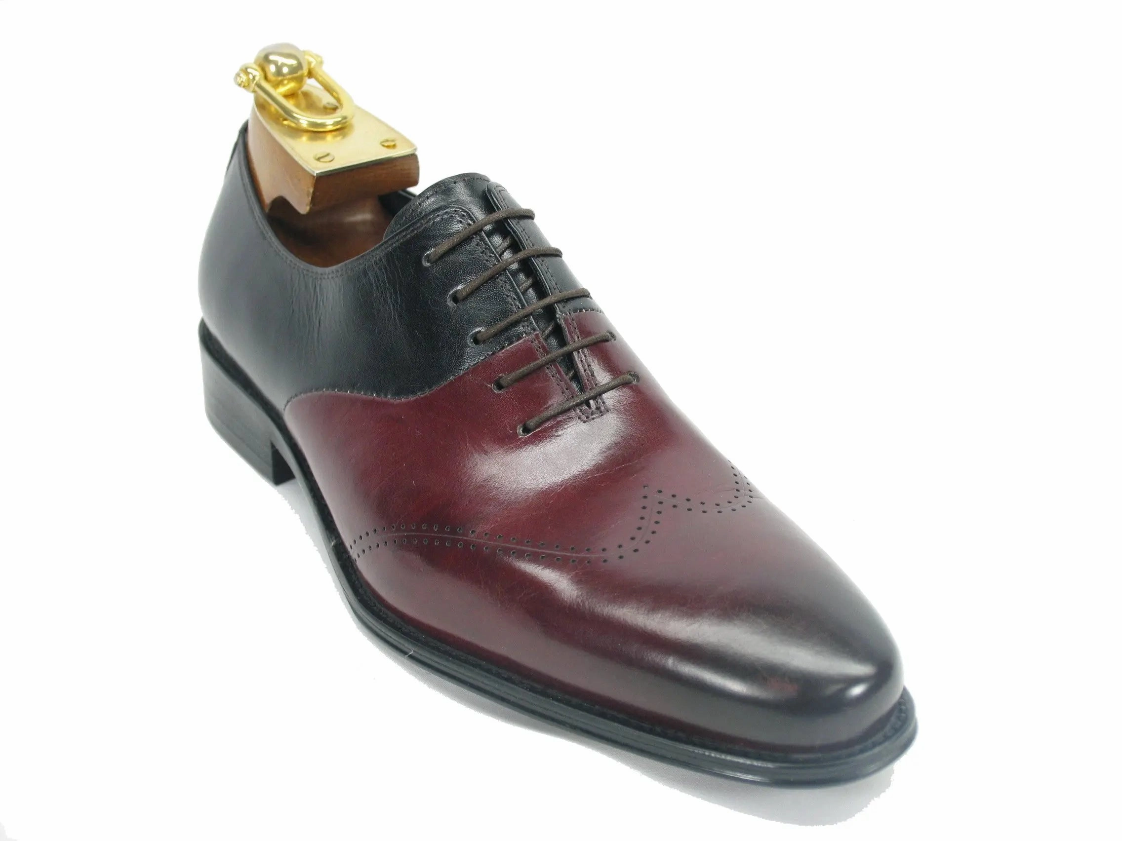 Two Tone Leather Lace-up Oxford Braydon Plain Toe Oxfords