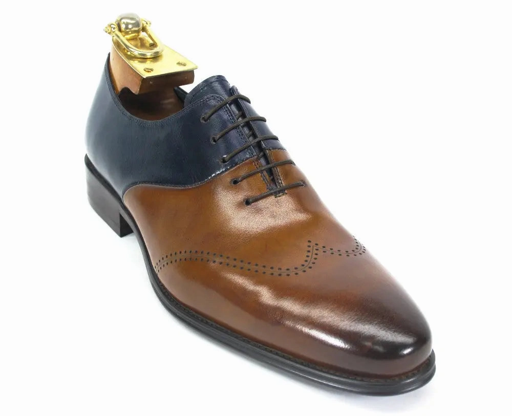 Two Tone Leather Lace-up Oxford Platform Leather Oxfords