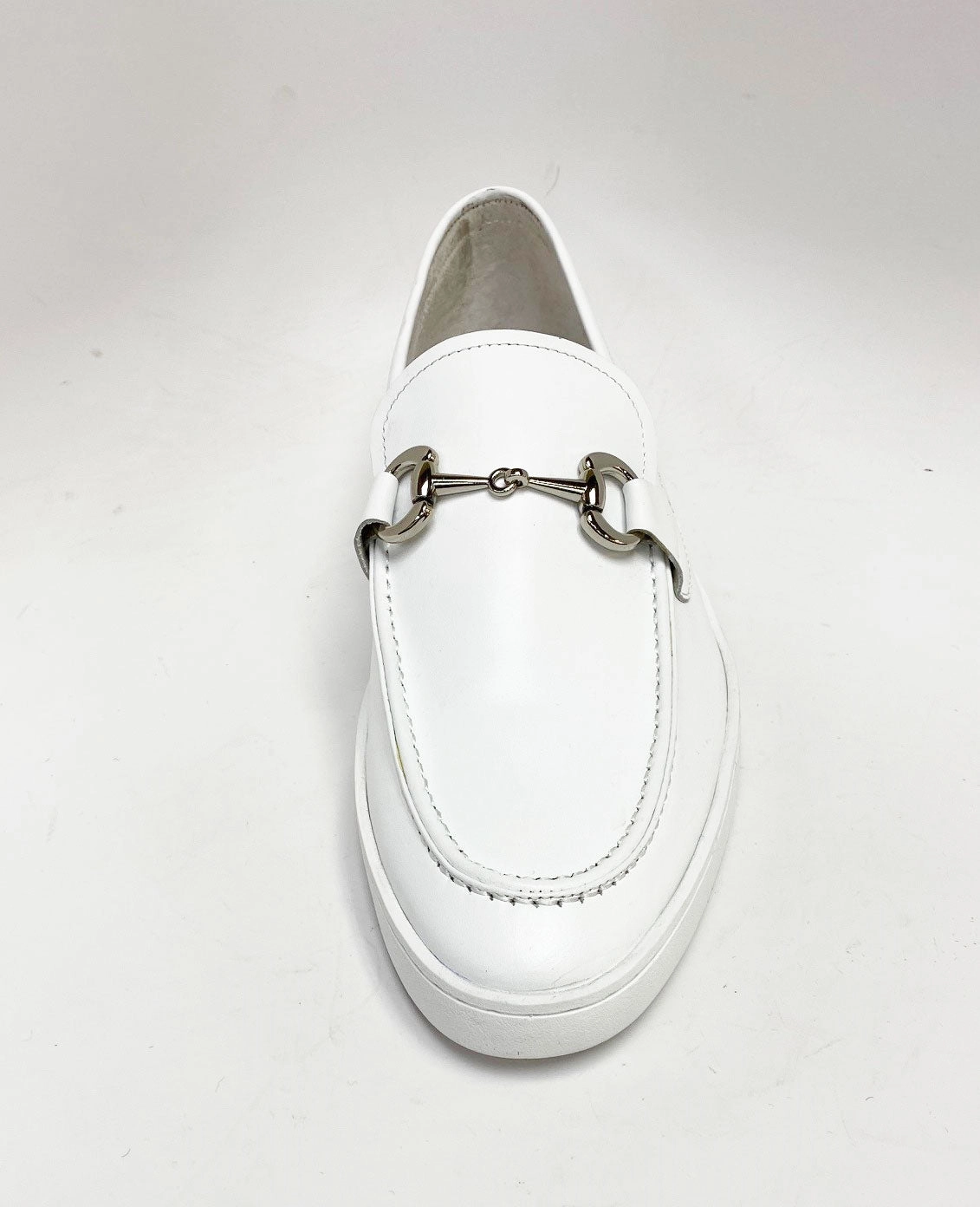 Socks For Slip On Shoes Calfskin Slip-On Horsebit Loafer White