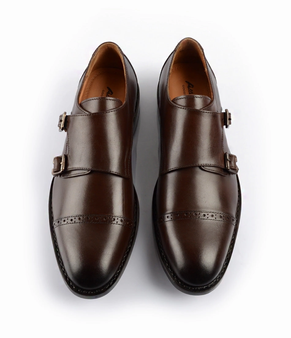 Iron Ranger Brogue Goodyear Welted - Double Monk Strap - Brown