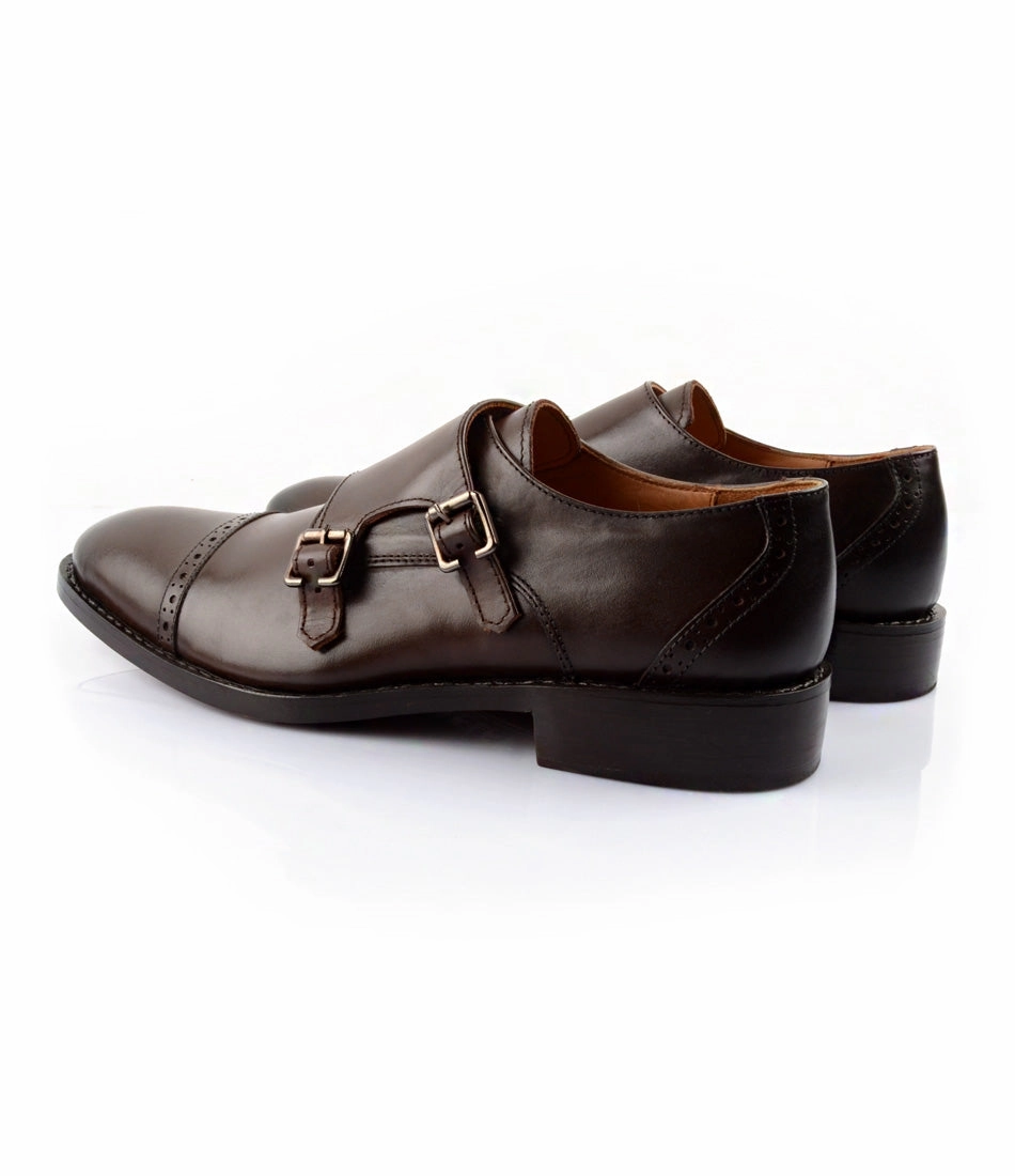 Monogram Double Brogue Wingtip Goodyear Welted - Double Monk Strap - Brown