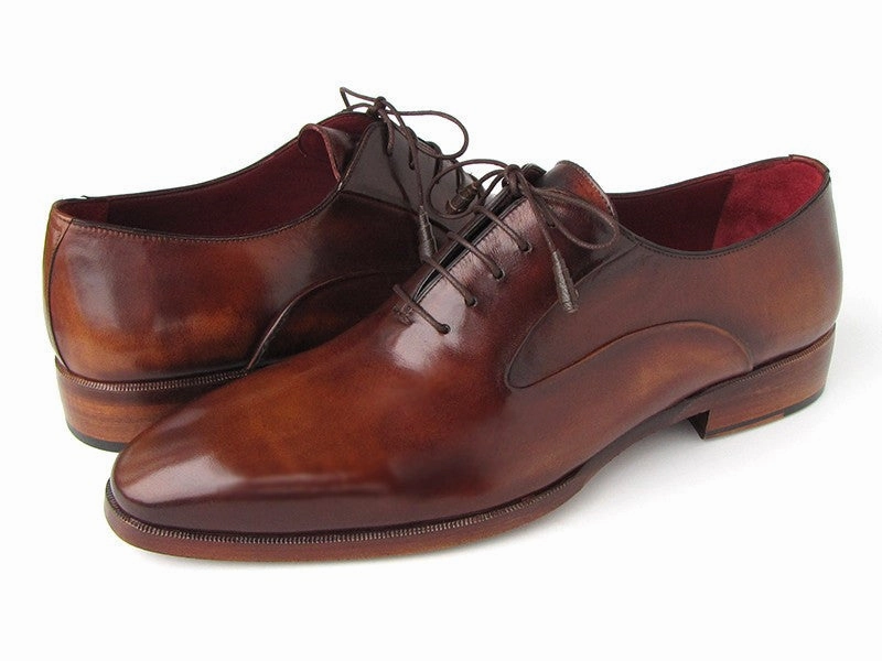 Paul Parkman Plain Toe Brown Calfskin Oxfords (ID#019-BRW) Peep Toe Oxfords