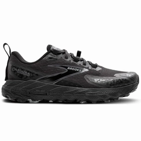Trail Running Shoes Leather Men's Brooks Cascadia 18, Black/Blackened Pearl/Grey, 14 D Medium