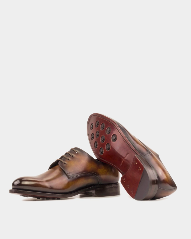 Tan Shoes Marco Derby in Fire Patina