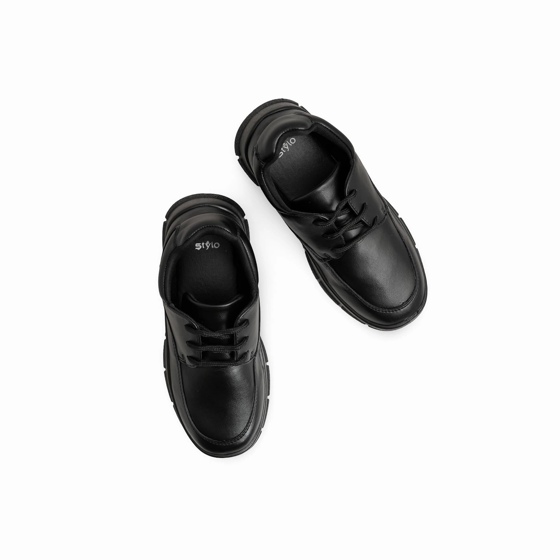 Boys Black Lace Up School Shoes SK1114