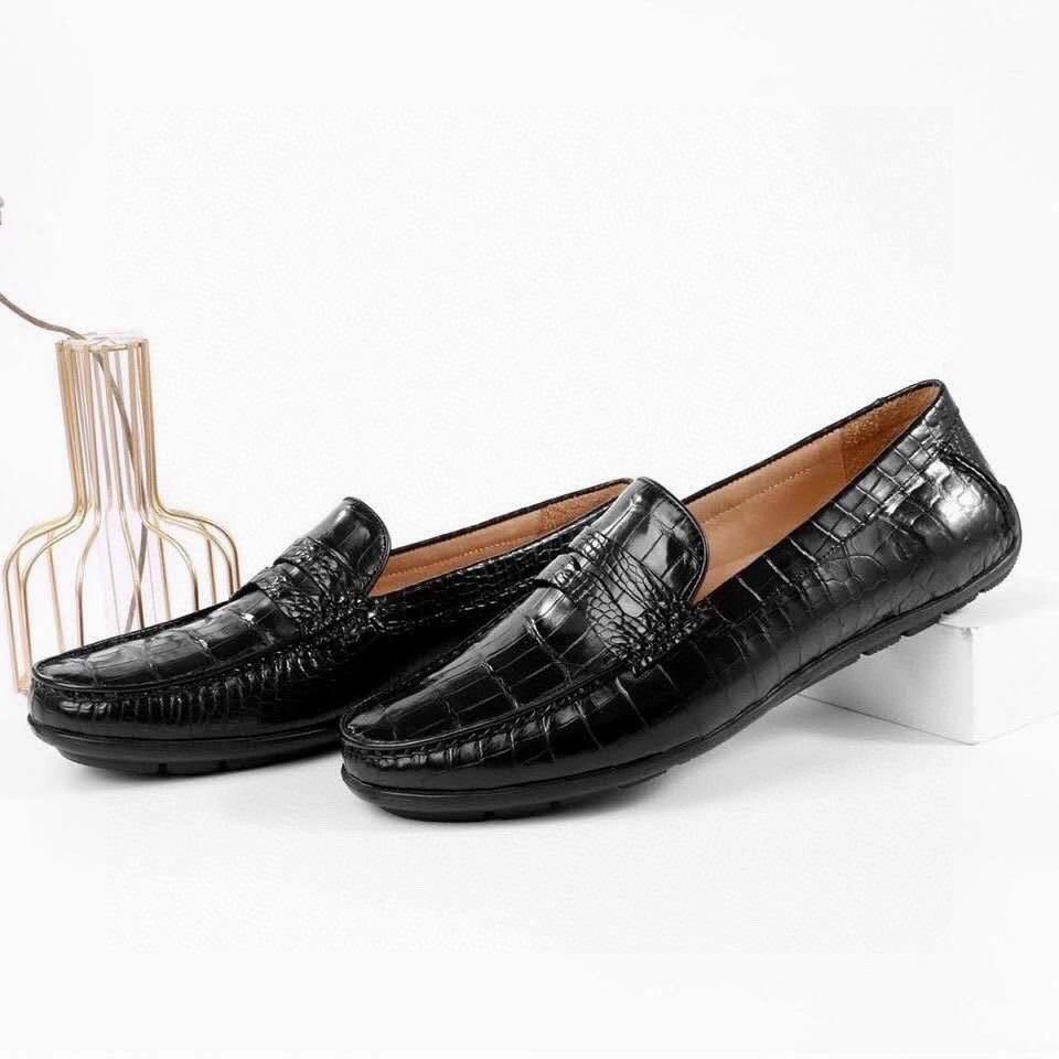 Crocodile Shoes Crocodile Leather Slip On Loafer Shoes Black Loafers Best