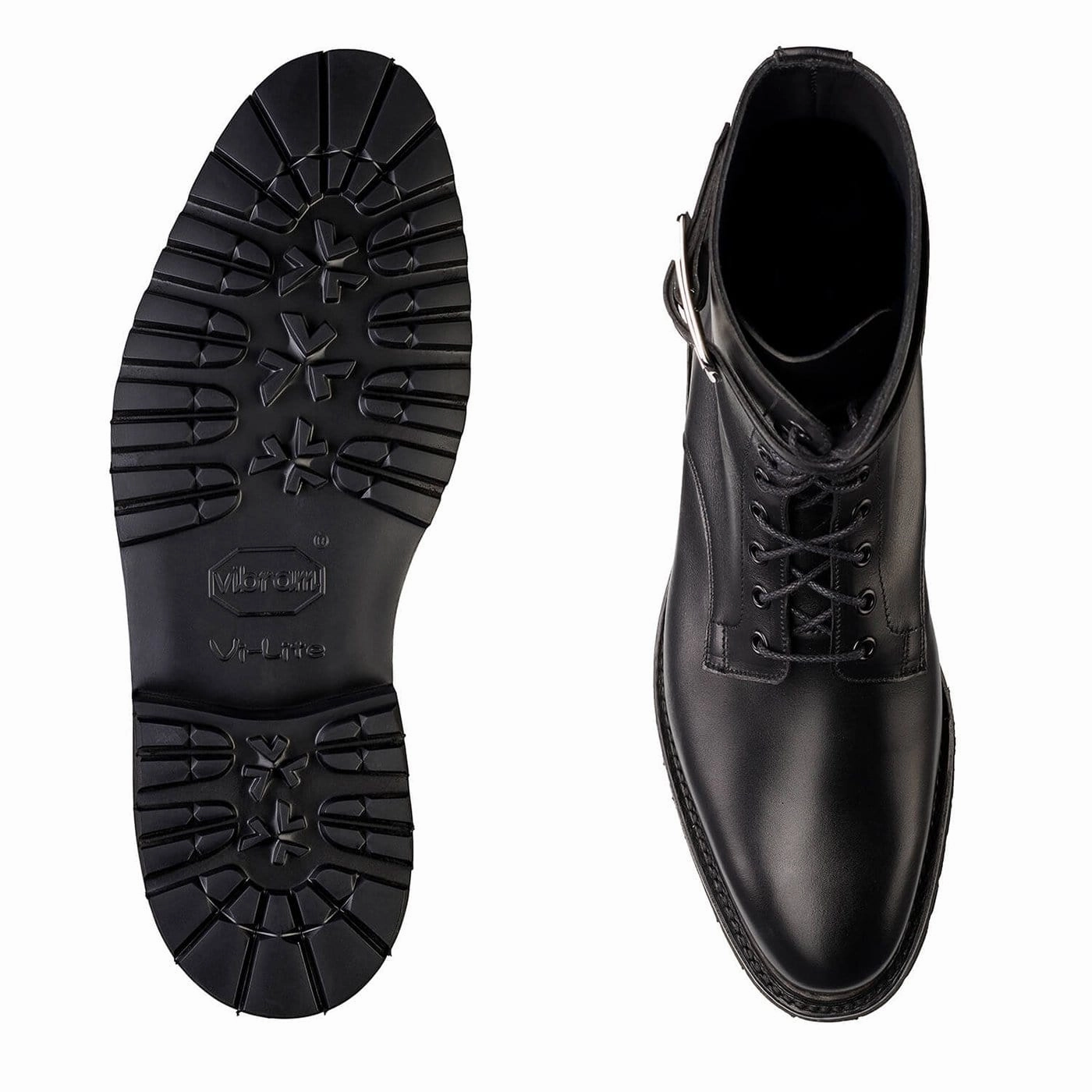 Molly Black Calf Square Toe Derby Shoes