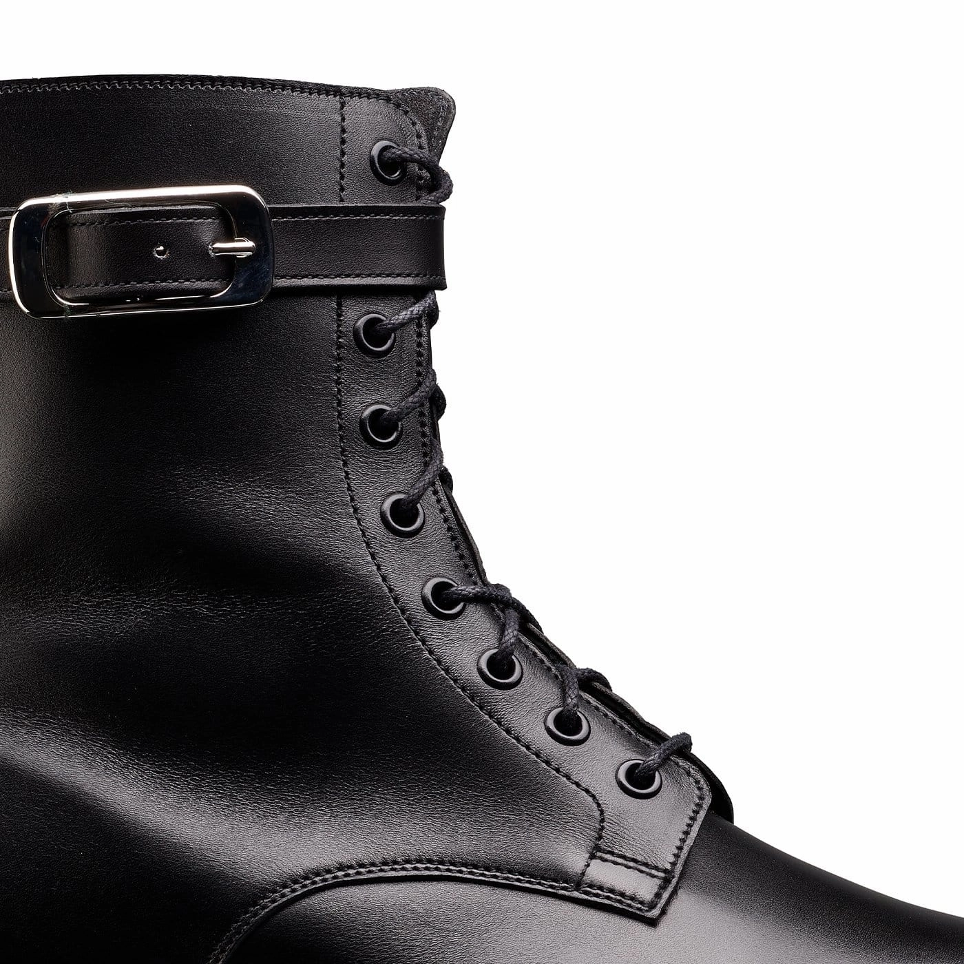 Coronado Bike Toe Lace Up Dress Shoes Molly Black Calf