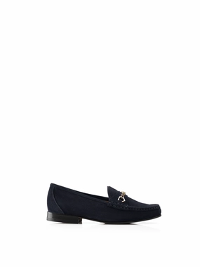 Apsley - Navy Blue Suede Michael Kors Platform Loafers