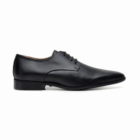 'Nero' Men's corn-leather  Derby shoe by Zette Shoes - matte black Allander Lace Up Shoes