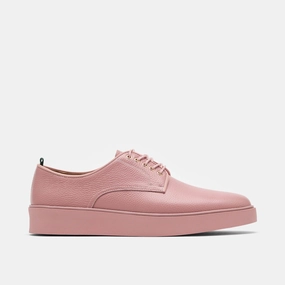 Fabric Lace Up Shoes Deion Pink Leather Derby Sneakers