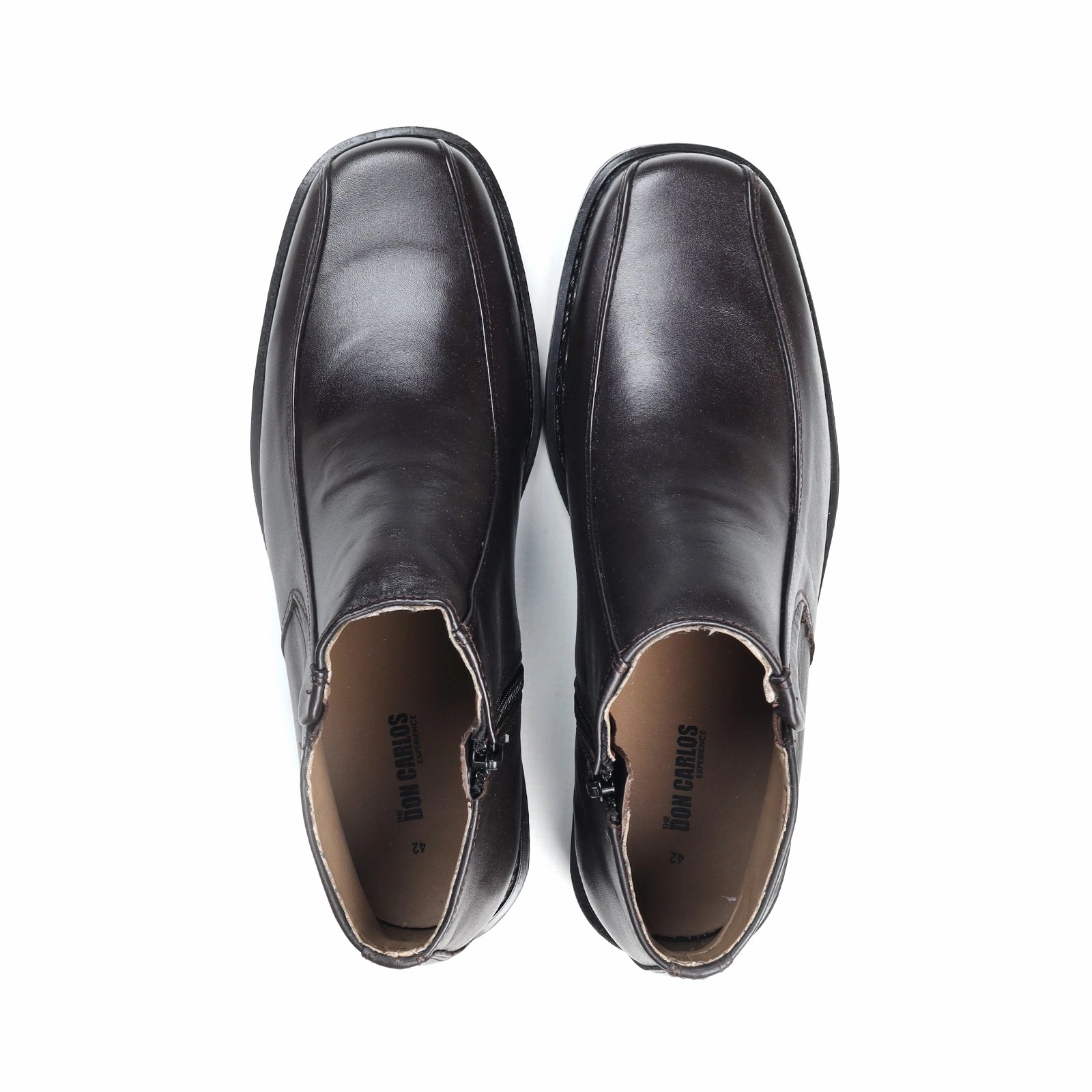 M-DC-4100-Men Leather Shoes Heeled Lace Up Shoes