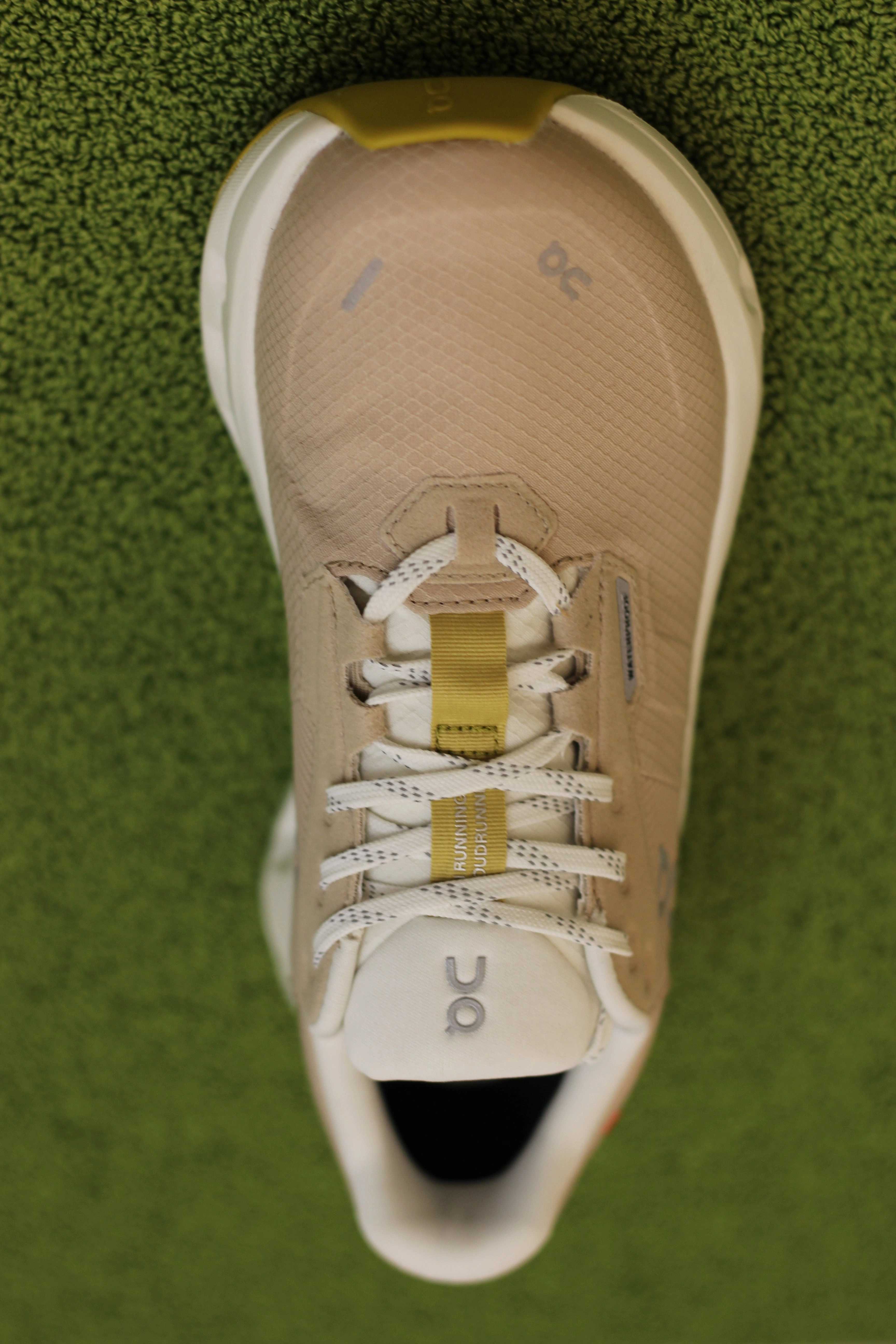 Womens Cloudrunner2 Waterproof Sneaker - Sand/Dew Recycled Polyester Best Running Shoes With Good Arch Support