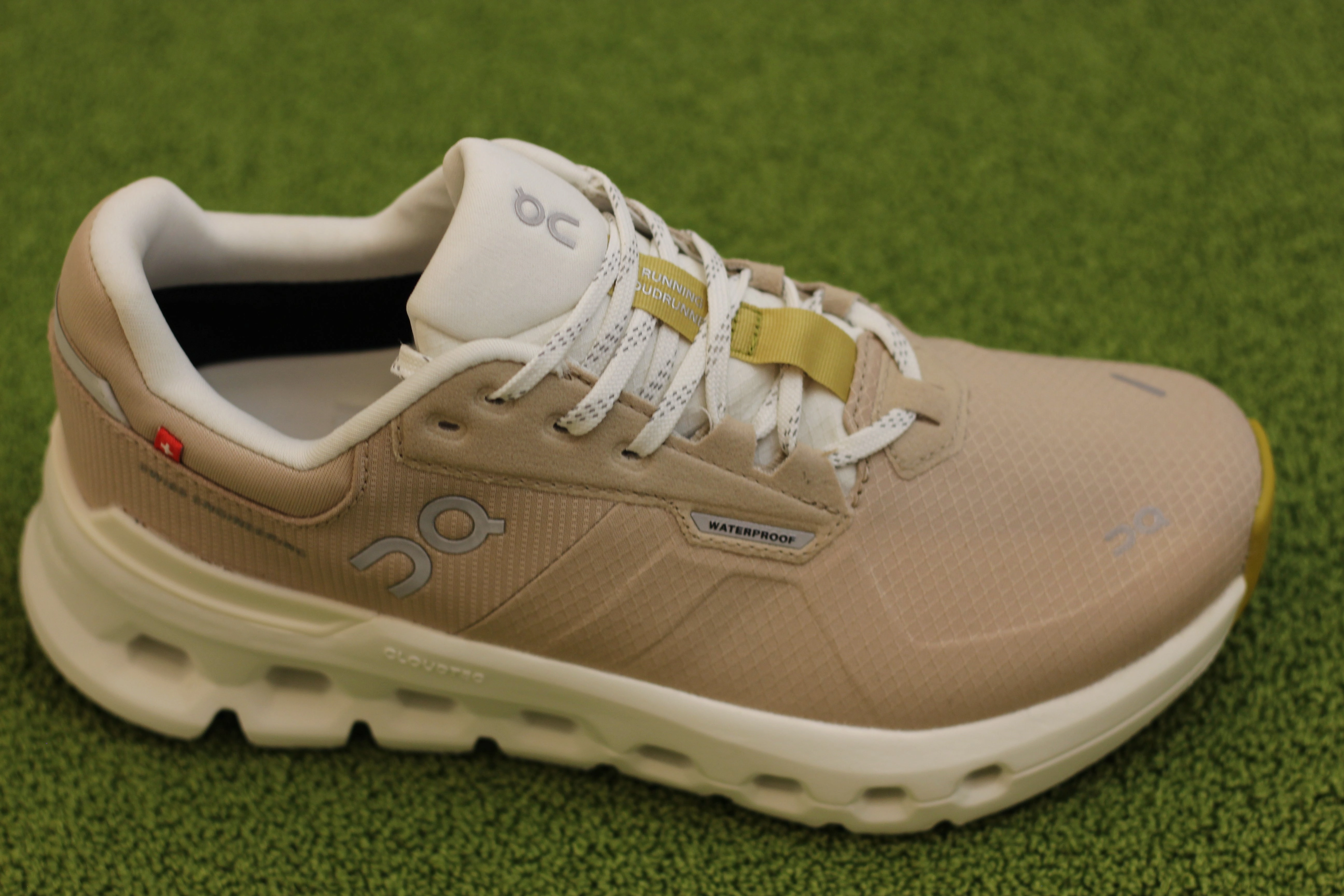 Womens Cloudrunner2 Waterproof Sneaker - Sand/Dew Recycled Polyester Best Lightweight Running Shoes