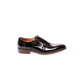 ELVIN BLACK LEATHER Brogue Derbys.
