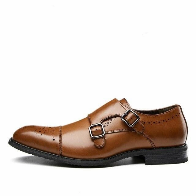 American Classics Montrose Plain Toe Oxfords West Louis Genuine Leather British Design Double Buckle Oxfords