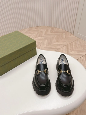 Heeled Platform Loafers SE1513 GUCCI Women's Lug Sole Loafer with Horsebit/ Size5-11