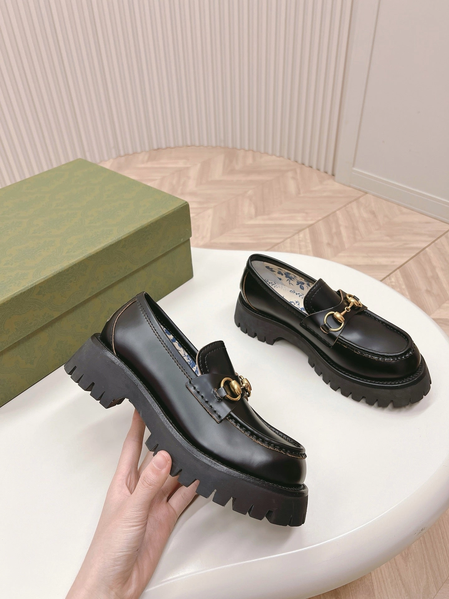 SE1513 GUCCI Women's Lug Sole Loafer with Horsebit/ Size5-11 Loafers Brunello