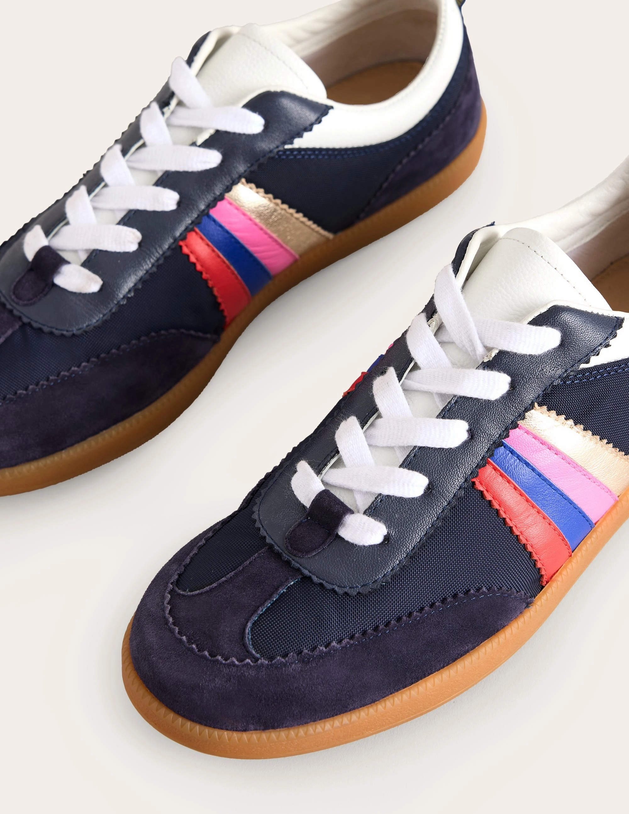 Tennis Shoes Made In Usa Erin Retro Tennis Trainers-Navy/Rainbow