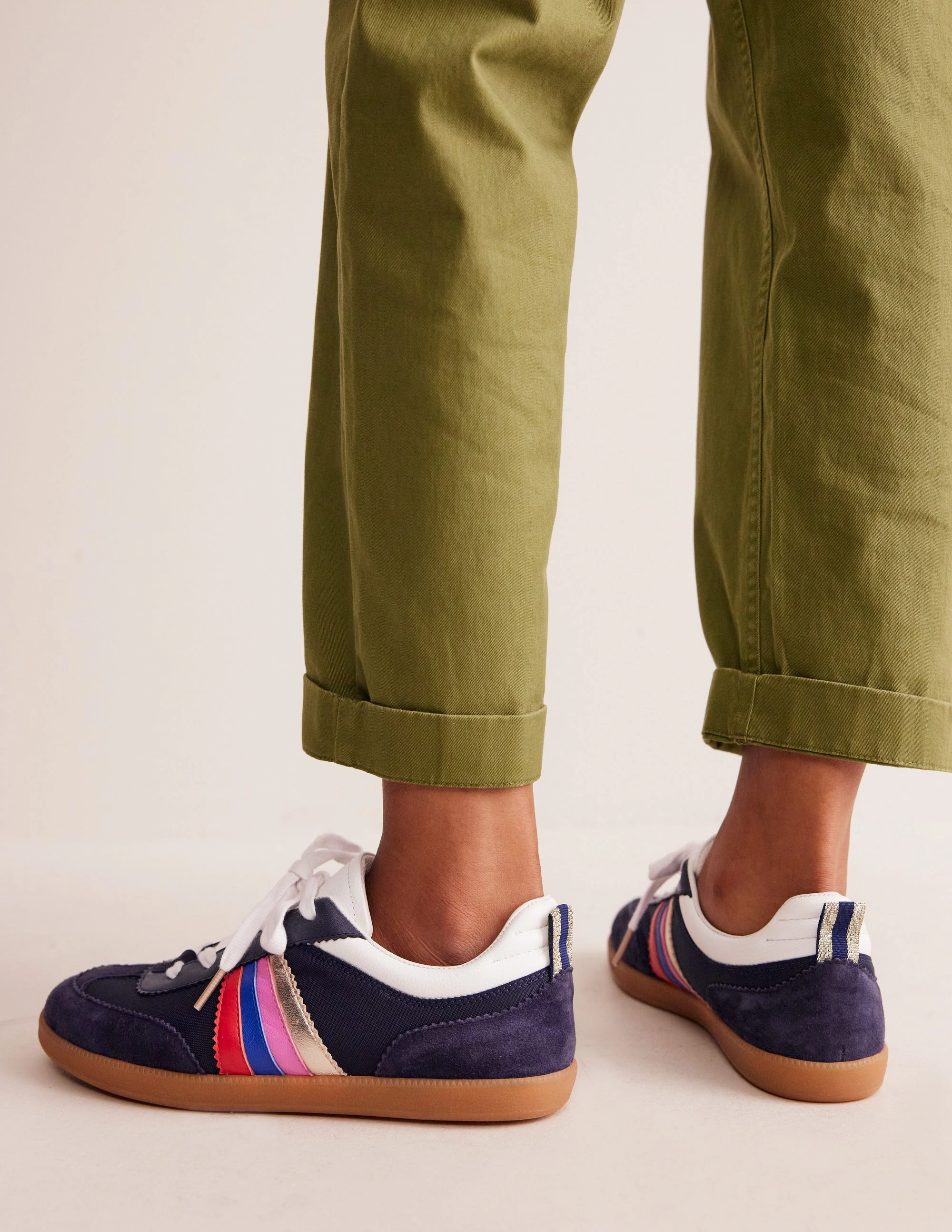 Erin Retro Tennis Trainers-Navy/Rainbow Trending Tennis Shoes 2024