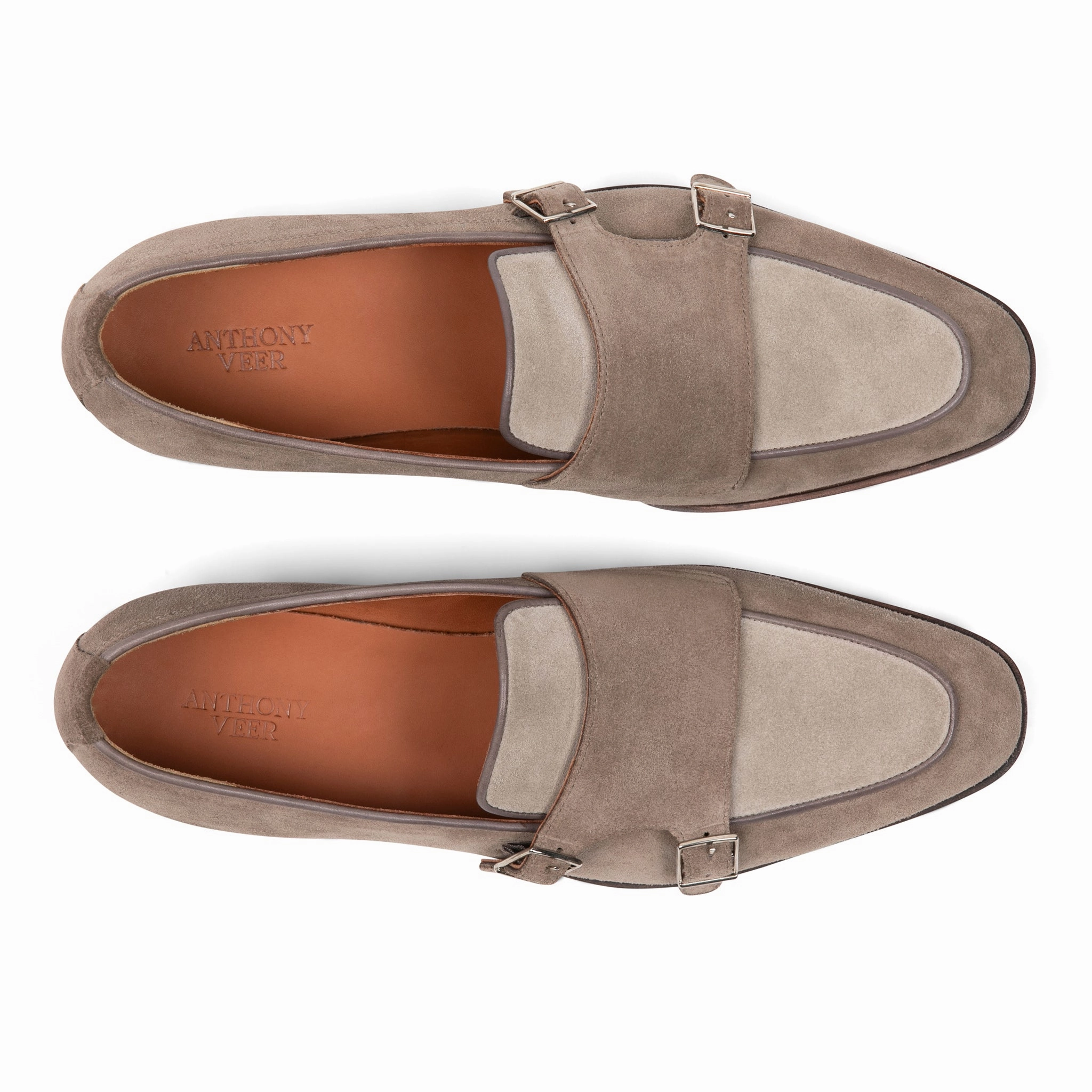 Brogues For Beaumont Double Monk Loafer // Terra Dusk Brown Suede