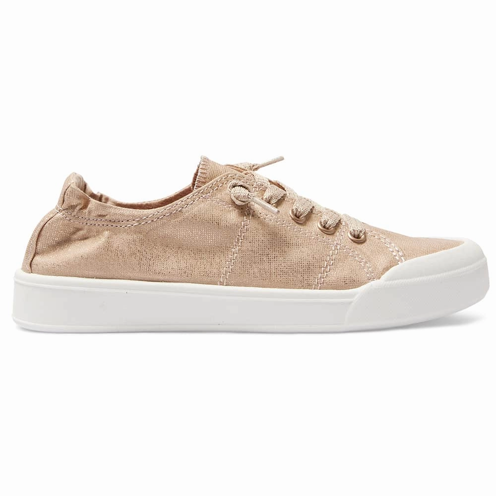 Switch Sneaker in Rose Gold Canvas Casual Motorcycle Shoes