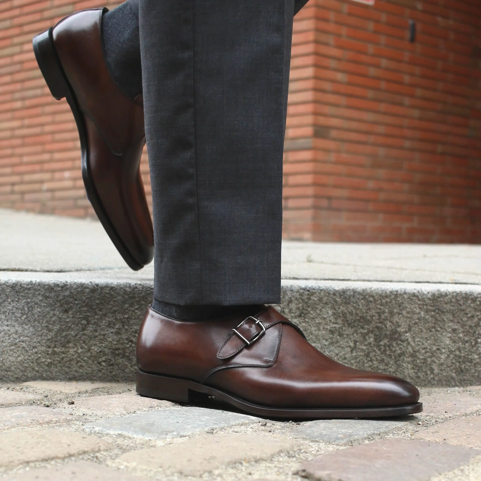 Brooklyn Single Monk Strap Brown James Bond Brogues
