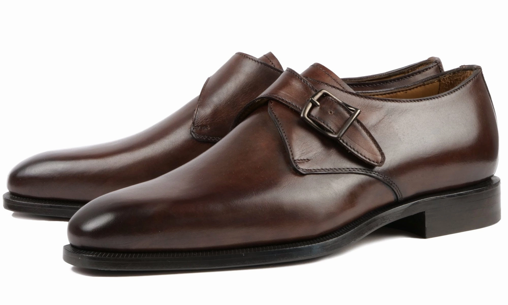 Brooklyn Single Monk Strap Brown Brogue Boots Suit