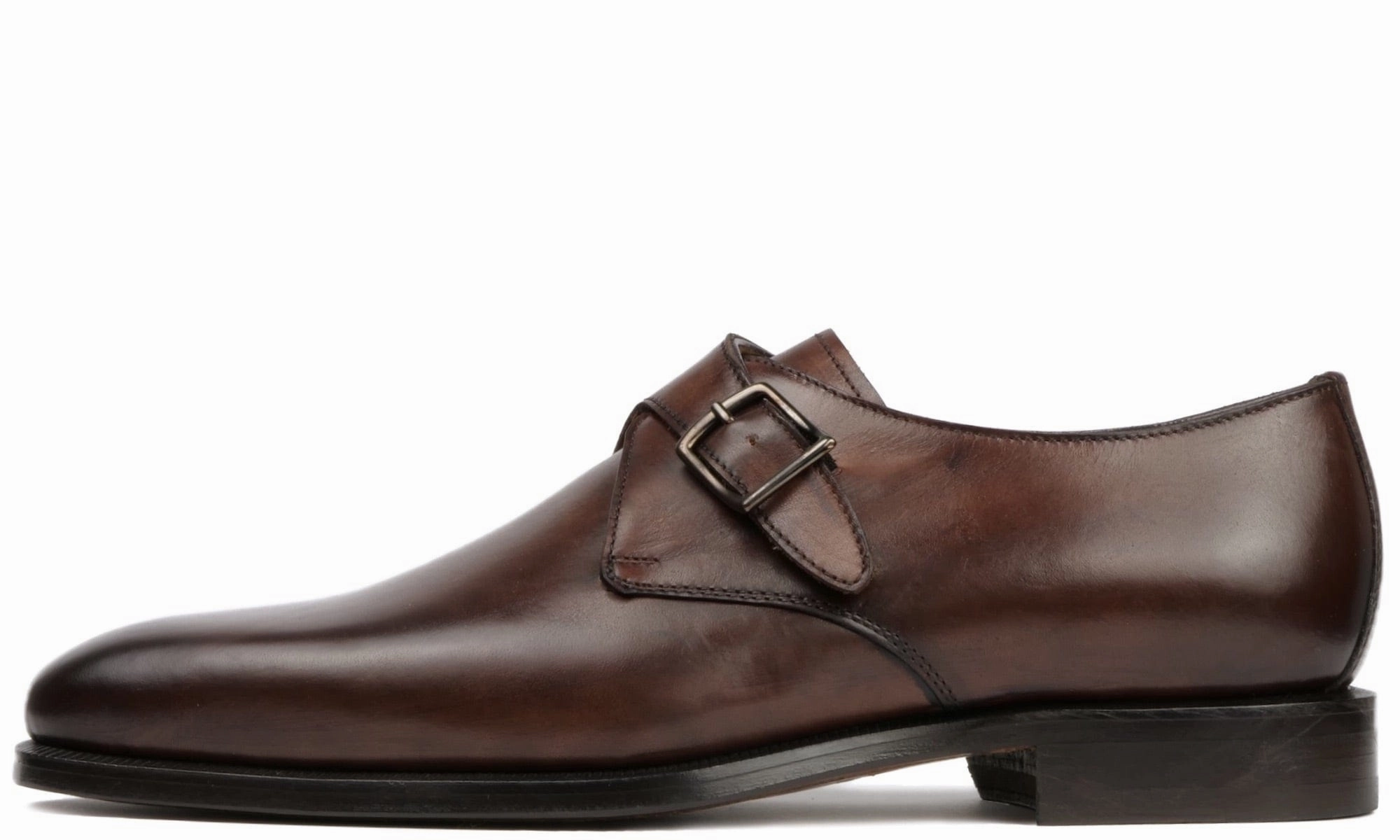 Allen Edmonds Brogue Shoes Brooklyn Single Monk Strap Brown
