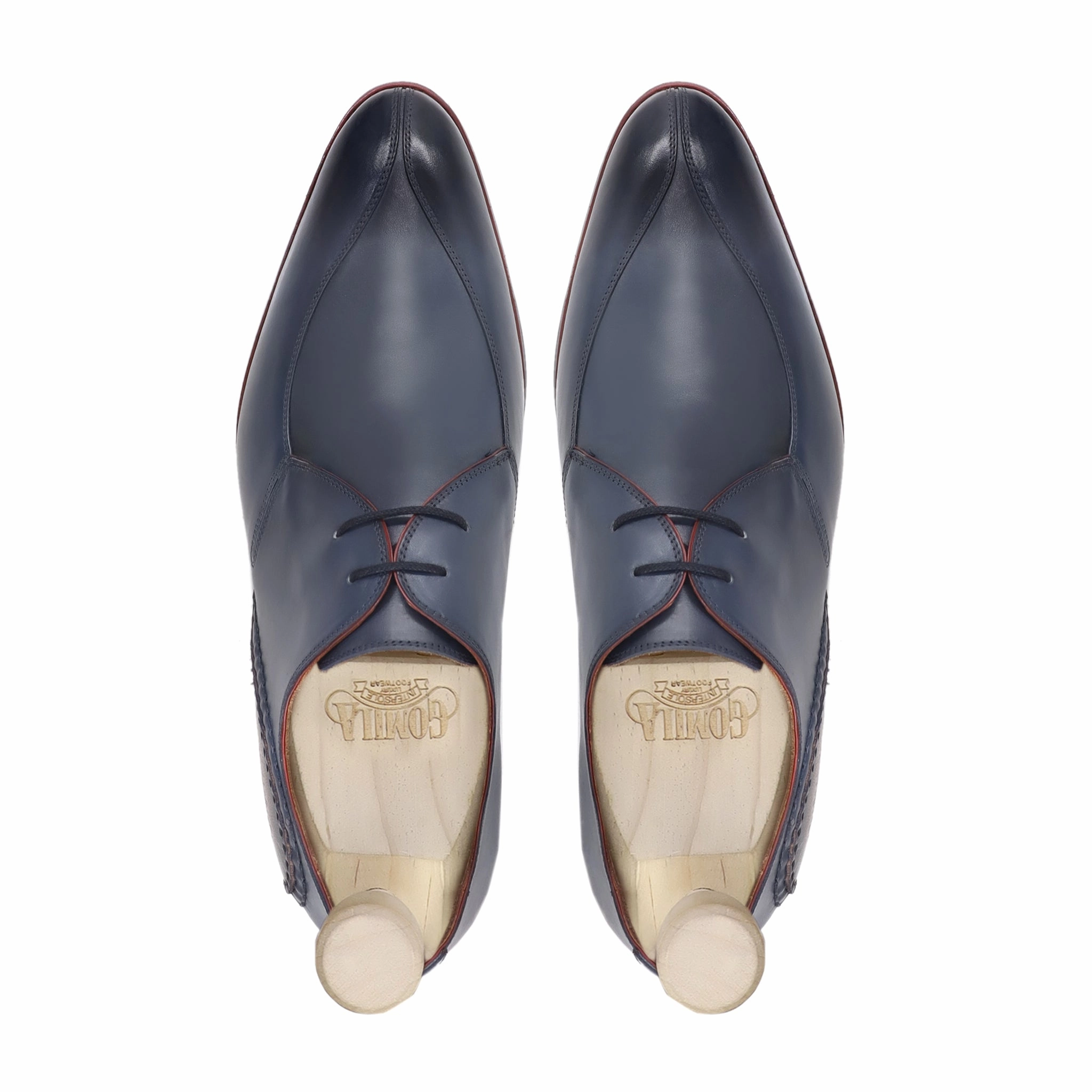 Vegan Derby Shoes Shelton - Men's Mist Blue Calf Leather Derby Shoe