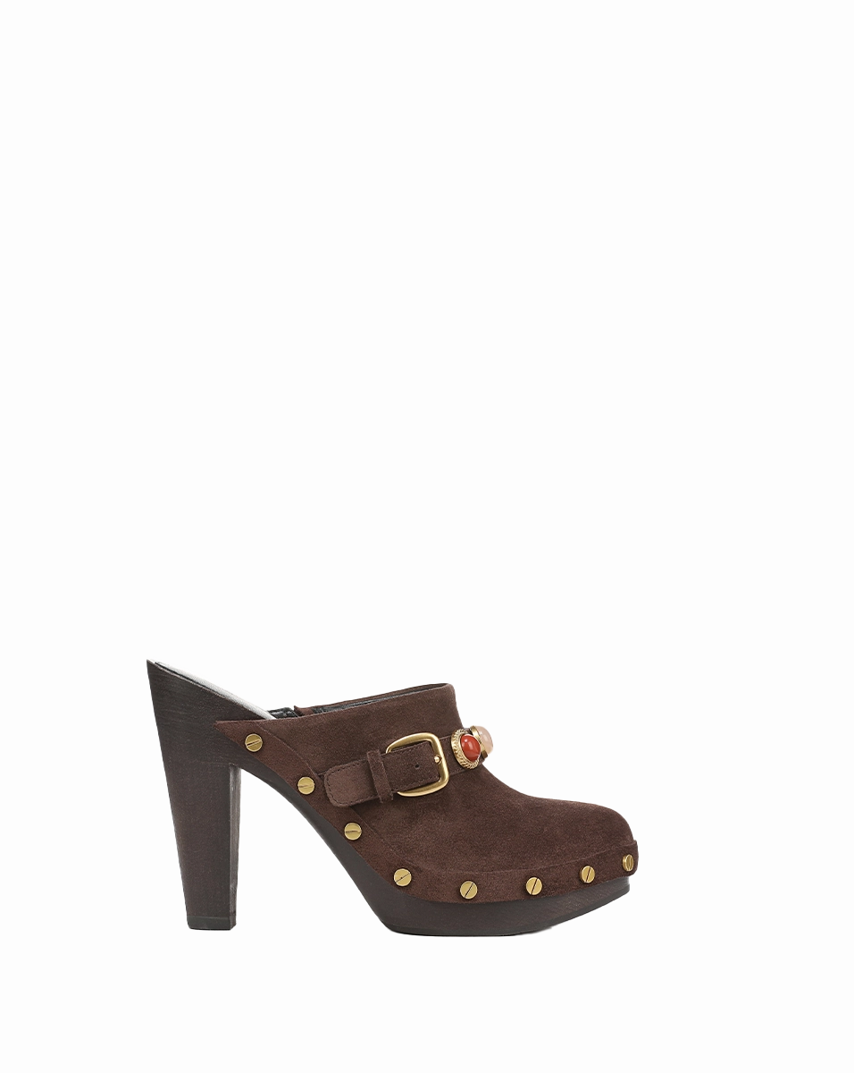 Giana Platform Clog Clark Mary Jane Shoes Velcro Strap