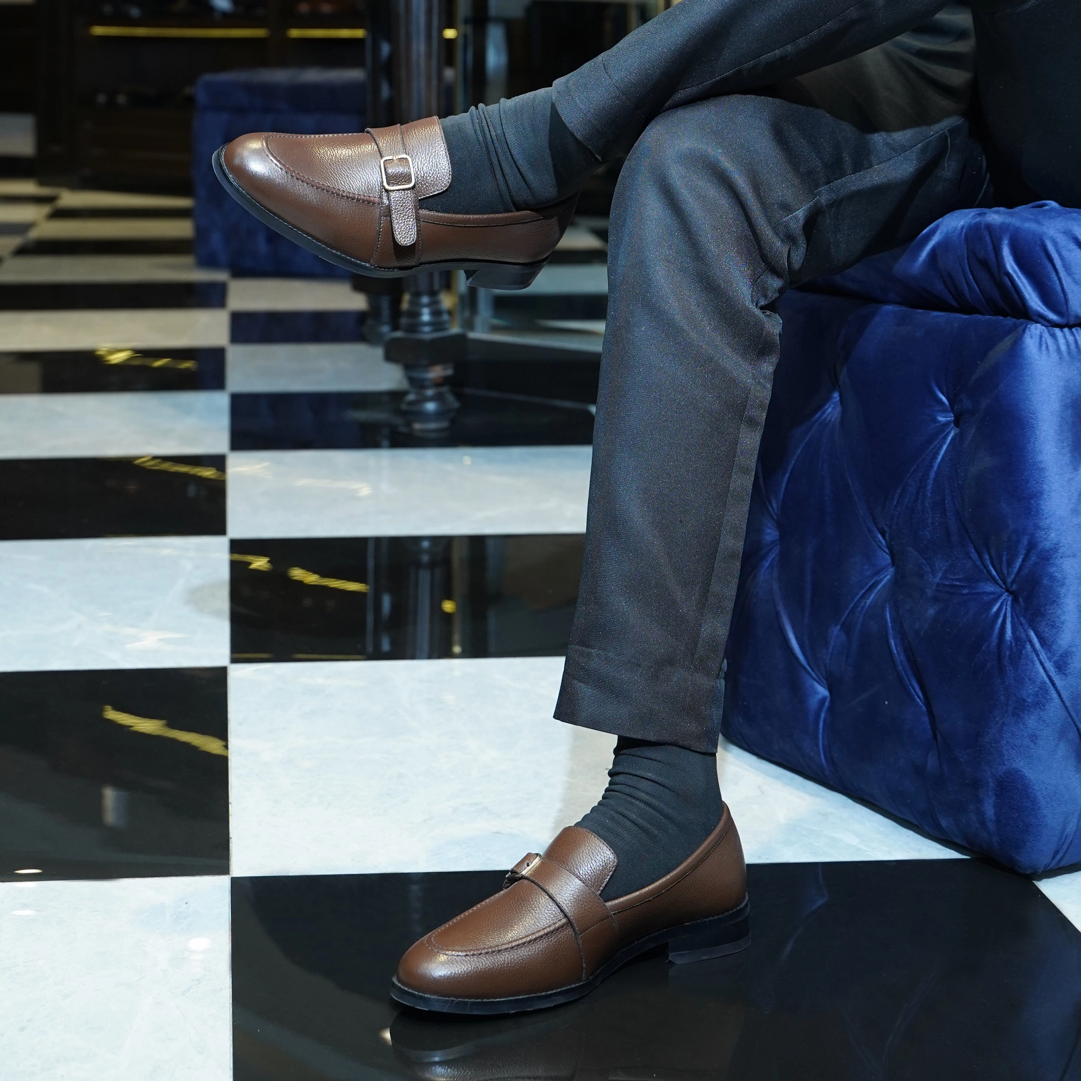 Brasilia - Men's Brown  Pebble Grain Leather Loafer Loafers Sylke