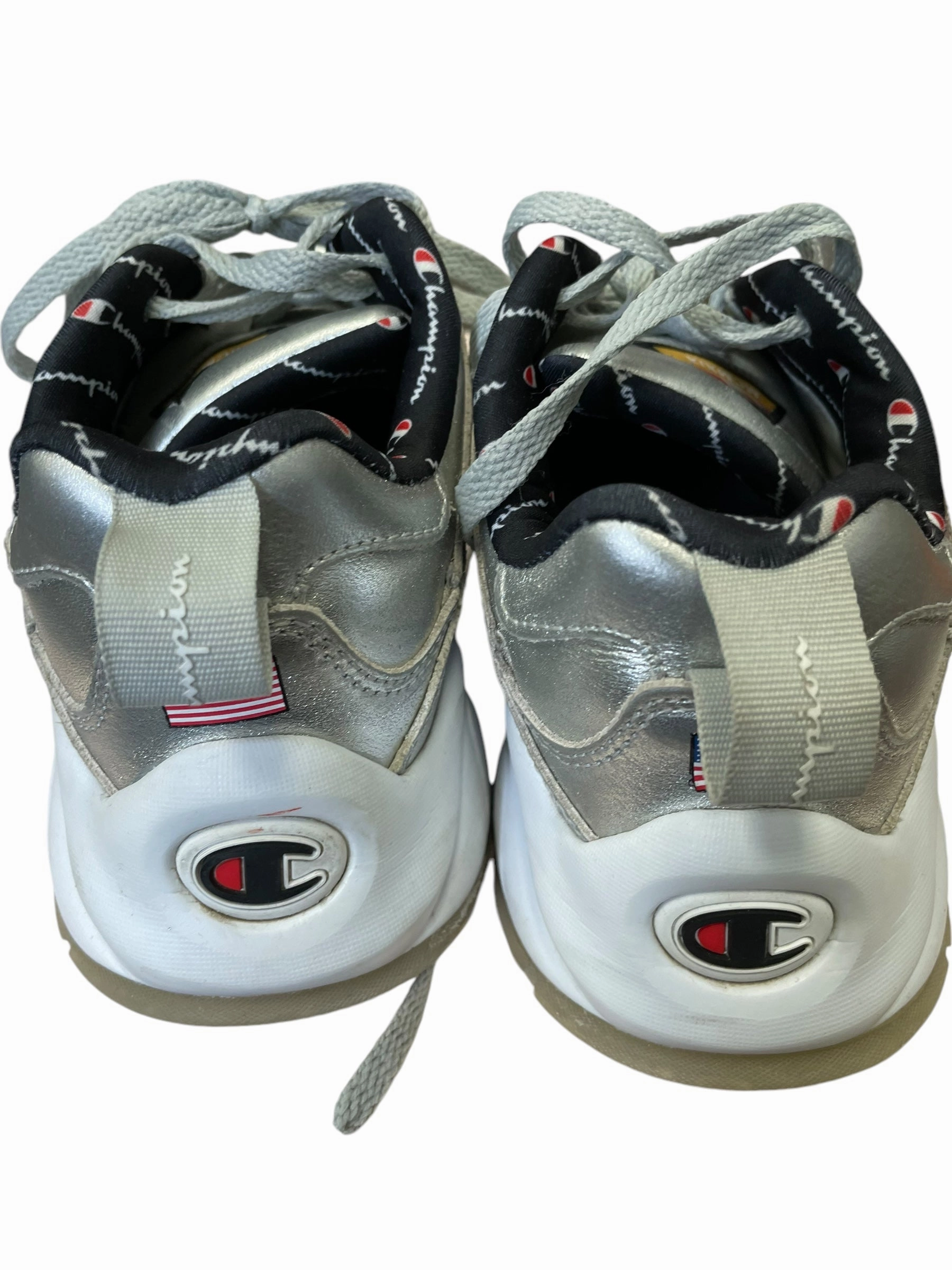 Bee Happy Mary Jane Shoes Shoes Sneakers Platform By Champion In Silver, Size: 6.5