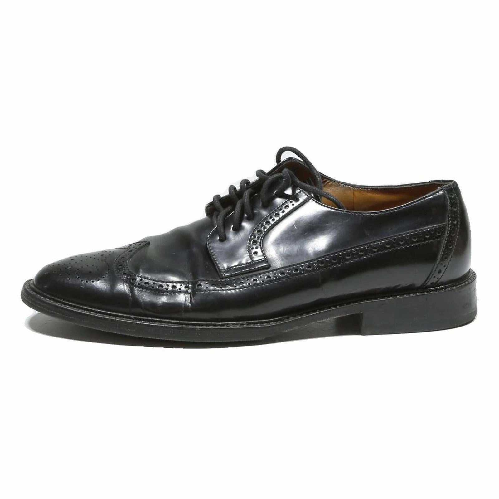 NAVY BOOT Mens Black Leather Brogue Shoes UK 8.5 Classic Formal Dress Women's Leather Brogues